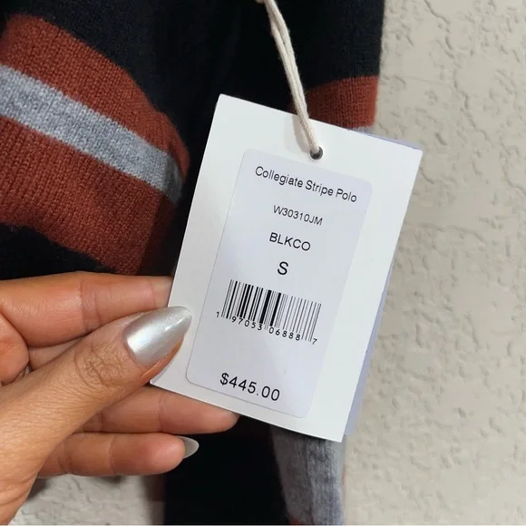 Guest In Residence | NWT! COLLEGIATE CASHMERE STRIPE POLO - Picture 4 of 6